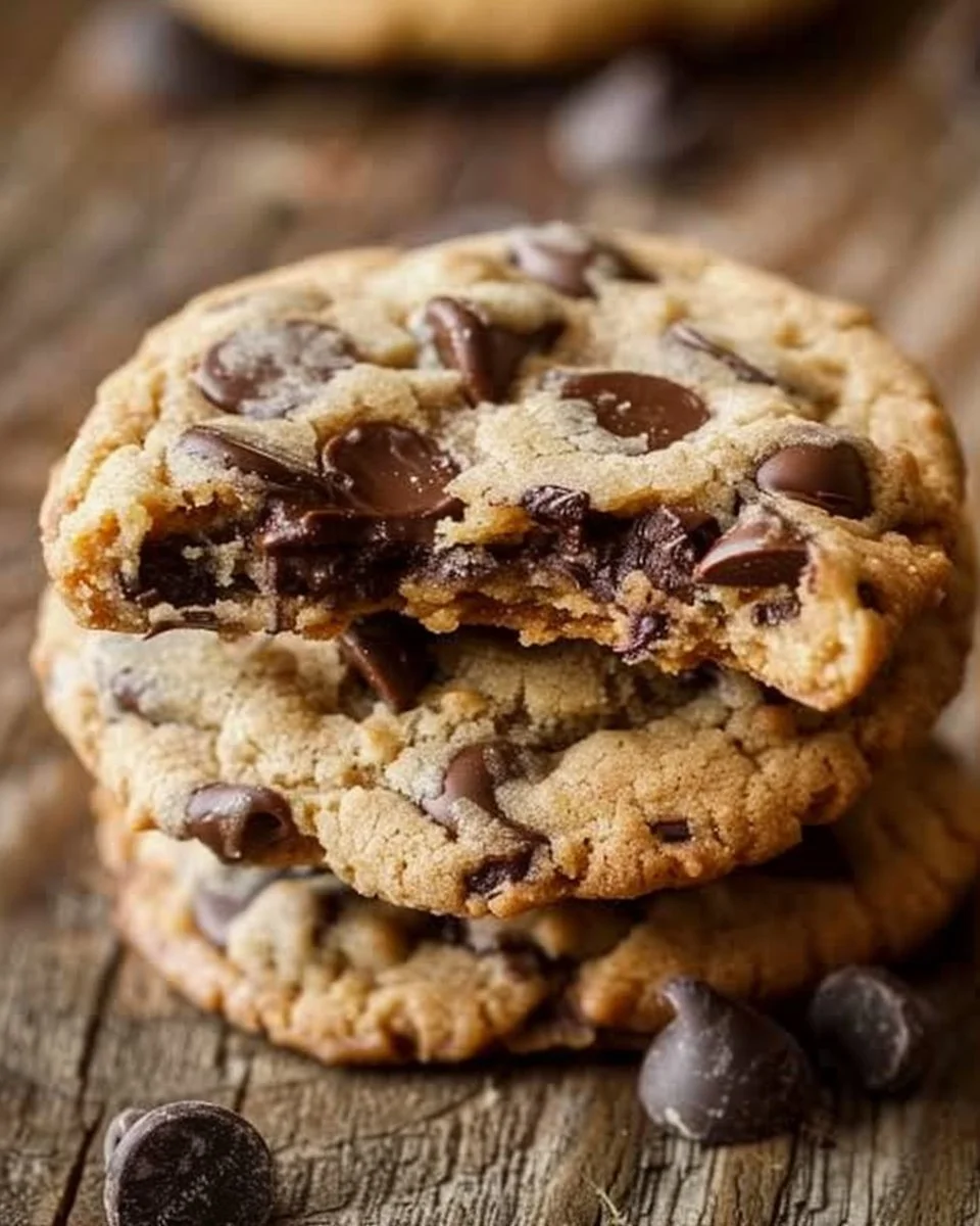 Freshly baked classic chocolate chip cookies on a cooling rack.