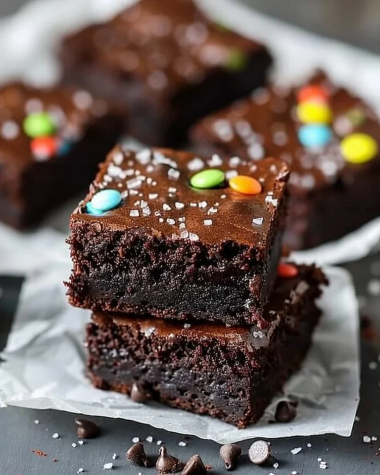 Delicious homemade cosmic brownies served on a plate with colorful sprinkles.