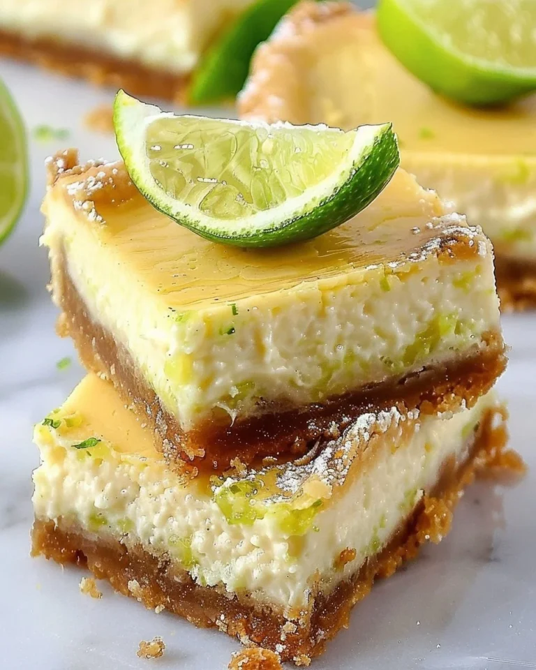 Creamy key lime pie bars topped with whipped cream and lime zest