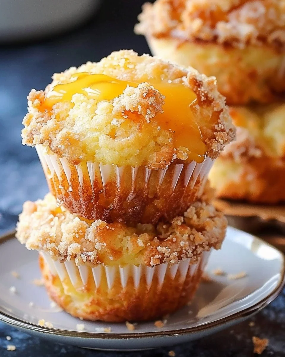 Homemade Peach Cobbler Muffins