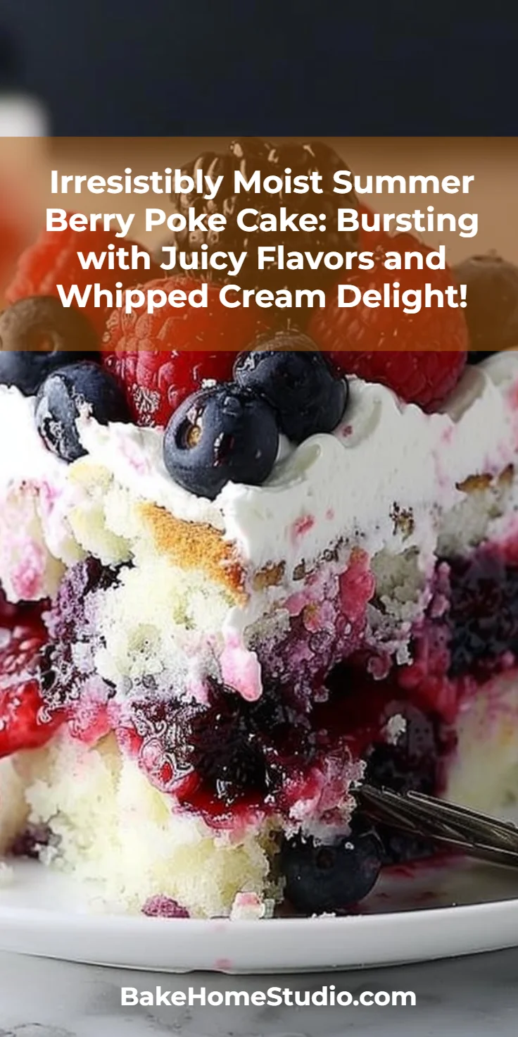 Poke Cake with Summer Berries
