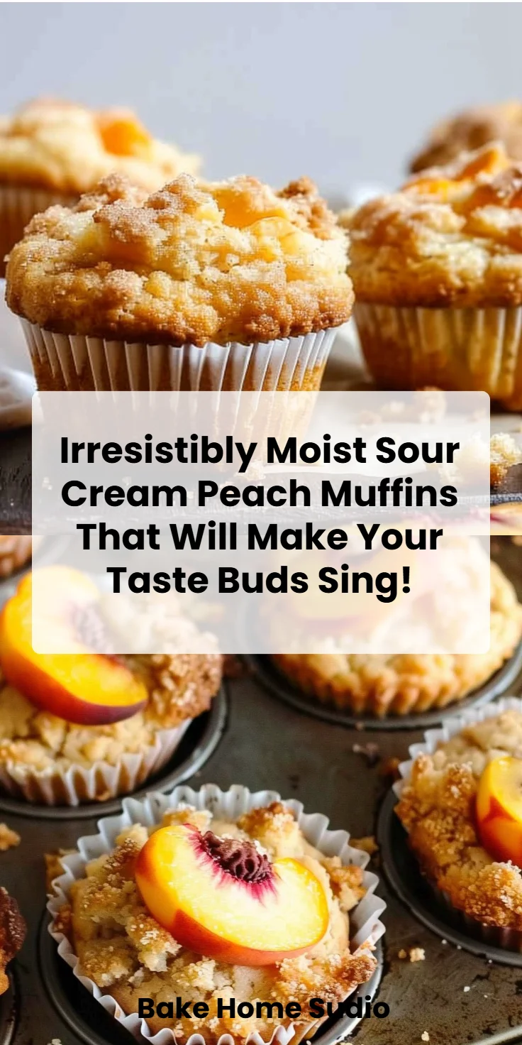 Sour Cream Peach Muffins