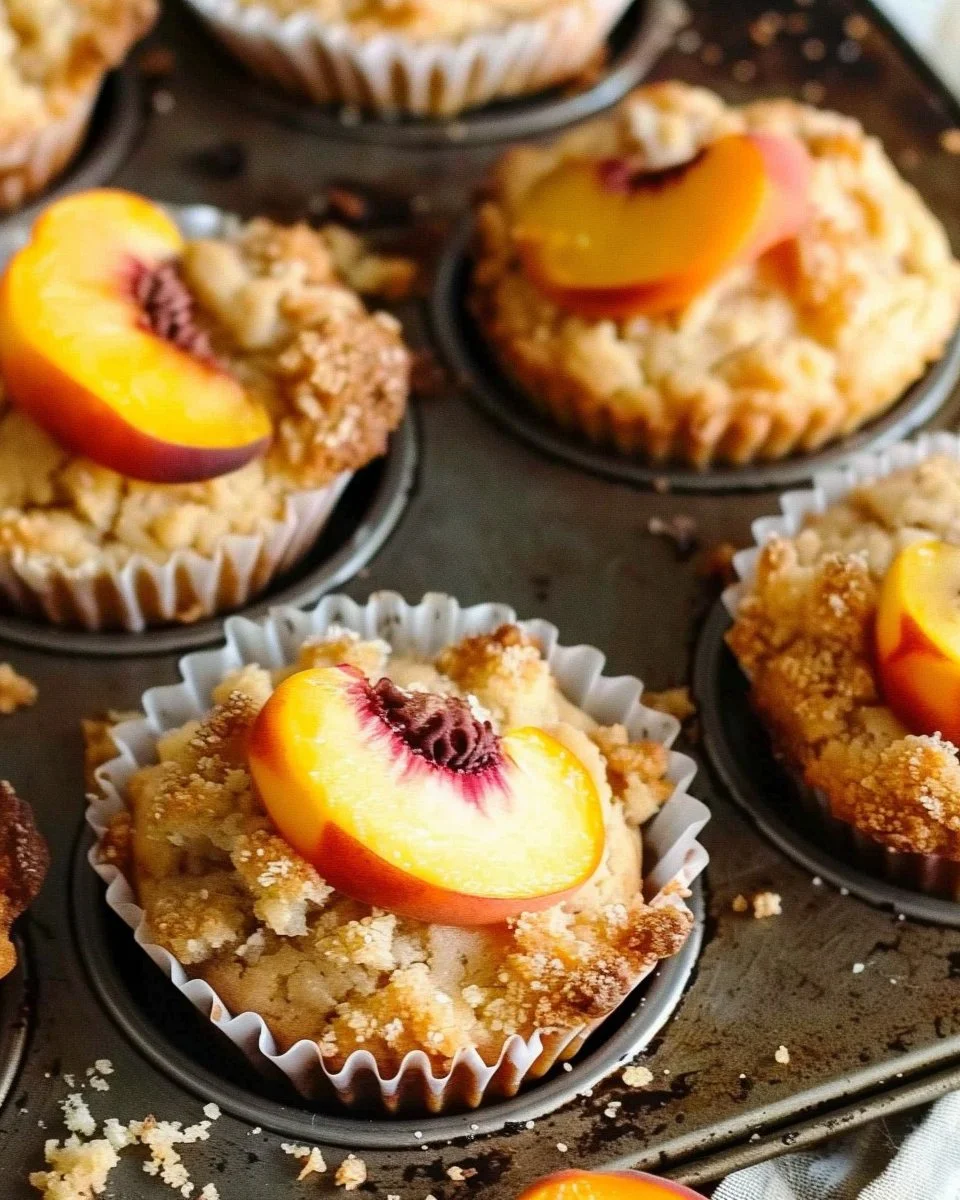 Sour Cream Peach Muffins