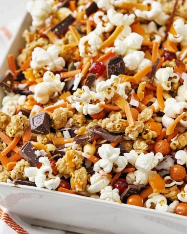 Autumn Popcorn Snack Mix featuring seasonal flavors and ingredients.