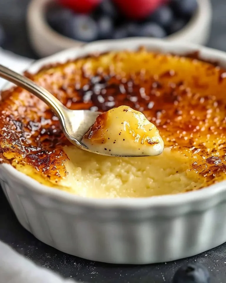 Classic crème brûlée dessert with caramelized sugar topping