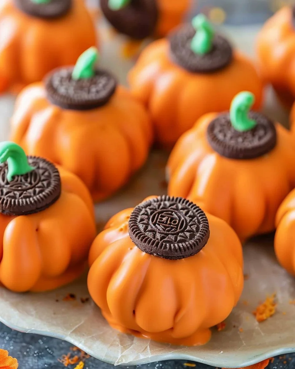 No-Bake Pumpkin Oreo Balls dessert with pumpkin and Oreo flavors