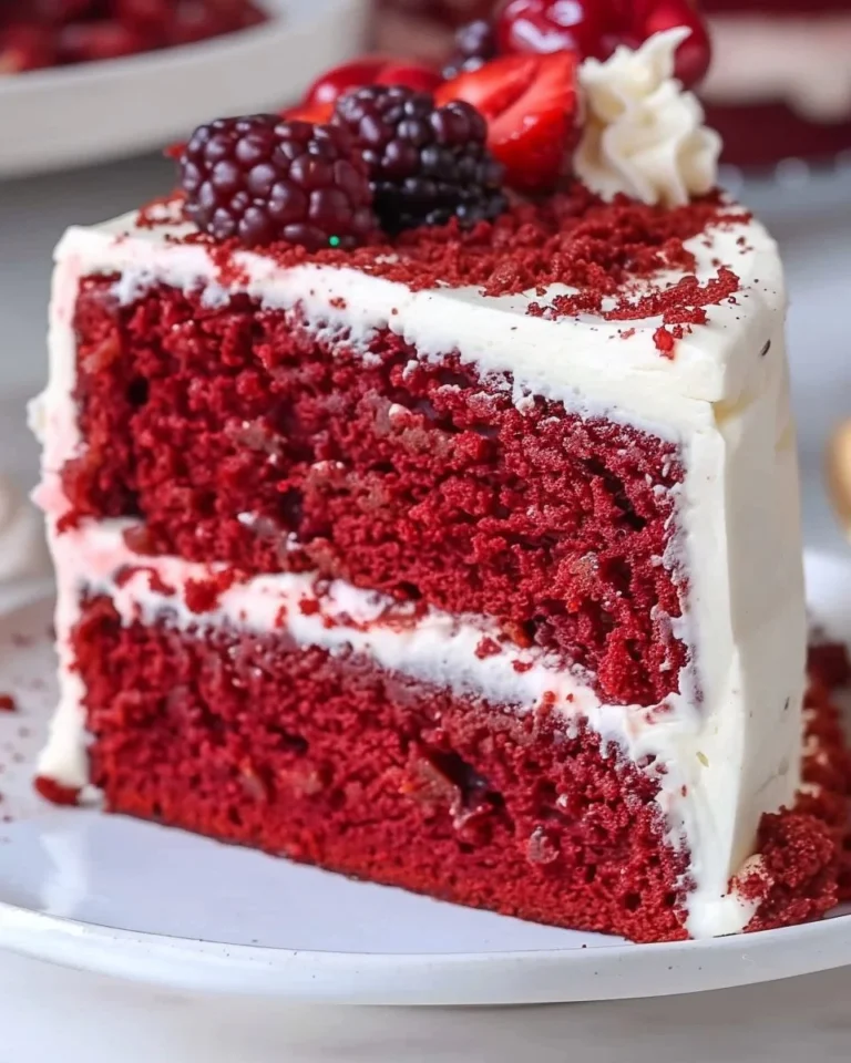 Chef Eddy's Signature Red Velvet Cake with cream cheese frosting