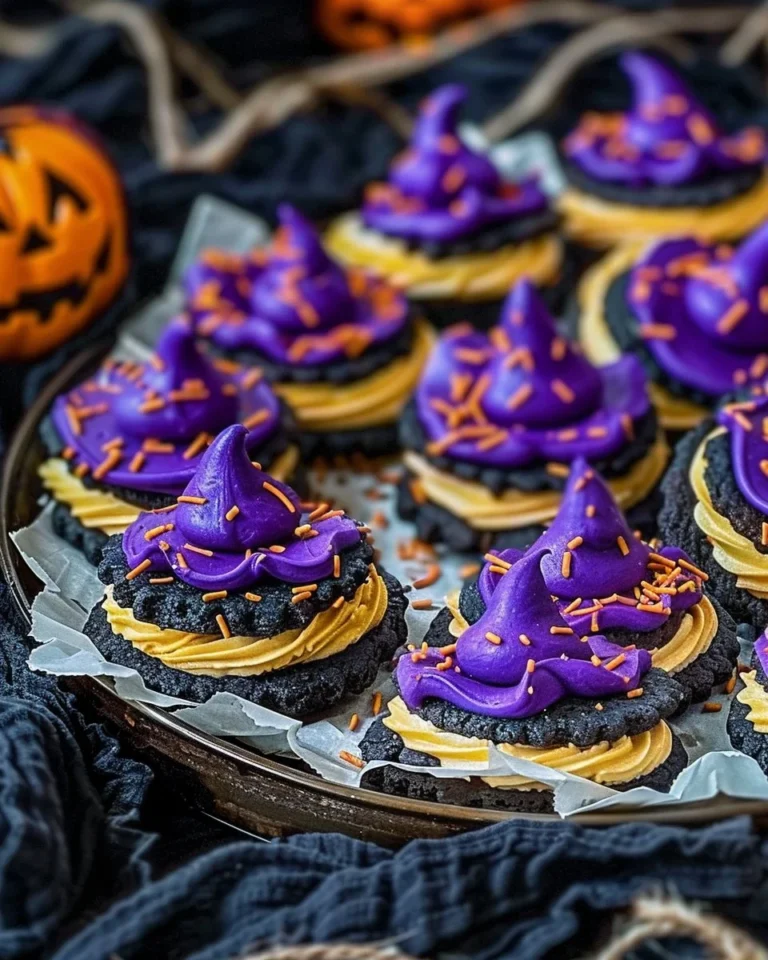 Colorful witchy Halloween cookies decorated for spooky celebrations